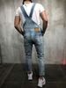 Men's Clothing Fashion Men's Strappy Denim Rompers Ripped Jeans Trousers Trendy Pop Work Clothes_mkmklike.com