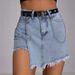 Women's Clothing Women's denim shorts skirt high waist versatile slim fit skirt pants_mkmklike.com