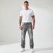 Men's Slim Fit Straight Leg Trousers Snowflake Pattern American Retro CleanFit High Street Style for Commuting_mkmklike.com