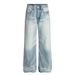 Vintage Washed Light Blue Straight Fit Jeans For Men - Classic Retro Style With Distressed Cat Whisker Details_mkmklike.com