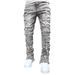 Men's Slim Straight Jeans With Stretch & Patchwork - Street Fashion Washed Denim Pants For Teens & Young Adults (Multiple Colors & Sizes)_mkmklike.com