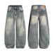 Men's Clothing New High Street Machete Pants Retro Washed Jeans Men And Women Vibe Wide Leg Pants_mkmklike.com
