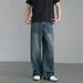 Nordmann Vintage Blue Jeans For Men 2025 New Loose Straight Casual Spring And Autumn High Street Versatile Cool Long Pants_mkmklike.com