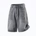 Men's Ripped And Distressed Denim Shorts Straight Leg Loose Fit Casual Five Point Pants Trendy Summer Style_mkmklike.com