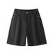 American Retro Solid Color Versatile Men's Summer Shorts, Pure Cotton, Comfortable, Trendy, Stylish, Loose, Casual,_mkmklike.com