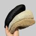 Hot Sale Hollow woven breathable Beret summer women's simple casual painter travel multifunctional pumpkin mushroom hat_mkmklike.com