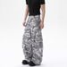 New American High Street Gray White Camouflage Washed Workwear Jeans Wide Leg Curved Blade Loose Casual Pants for Men Women_mkmklike.com