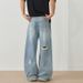 Men's Clothing Men's Loose Fit Straight Leg Jeans Hollow Out American Street Style Trendy High End Spring Clothing_mkmklike.com