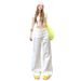 American-style Unique Open-pocket Design White Wide-leg Jeans For Women, High-waisted, Loose-fitting, Drapey_mkmklike.com