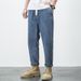 Men's Clothing Spring And Summer New Mercerized Cotton Harem Pants Fat Guy Jeans Men's_mkmklike.com