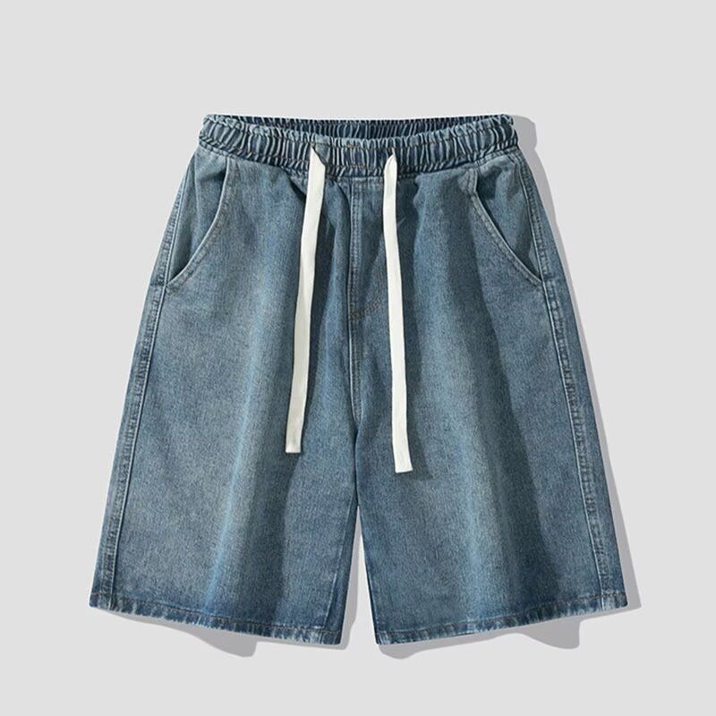 Men's Clothing Denim Shorts Men Summer Thin Mid Length Pants Trendy American Men's Trendy Brand Boys Pants Men's Casual Shorts_mkmklike.com