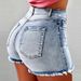 Women's Clothing Women's Denim Stretch Shorts Stretch Tassel Ripped High Waist Hot Pants For Women Cow_mkmklike.com