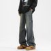 Four Seasons Washing Water Mopping Jeans Solid Color Retro Simple Hong Kong Style Loose Straight Pants_mkmklike.com