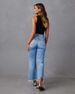 New Arrival Wide-leg Pants Tassel Washed Ripped High-waist Jeans Straight Casual Trousers Women's_mkmklike.com