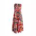 Women's Clothing long skirt loose casual floral casual V neck vest big swing dress_mkmklike.com