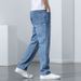 Men's Clothing Summer jeans men's summer style versatile casual loose straight jeans men's_mkmklike.com