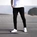 Slim Fit Mid Waist Men's Denim Trousers Fashion Trend Solid Color Stretchy Straight Jeans Machine Washable_mkmklike.com