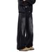 American Retro Washed Old Jeans Men's Deconstruction Design Wide Legs Loose Straight Casual Versatile Trousers_mkmklike.com