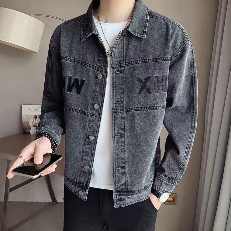 Men's Clothing Casual Denim Trendy Tops Handsome Jacket_mkmklike.com