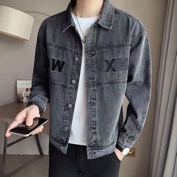 Men's Clothing Casual Denim Trendy Tops Handsome Jacket_mkmklike.com
