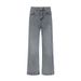 Men's Casual Wide Leg Trousers American Style Monkey Design Flared Jeans Black/Gray Versatile Washed Denim Midweight Cotton_mkmklike.com