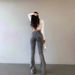 Women's Flared Jeans – Vintage Grey High Waist Wide Leg Denim Pants For Retro & Boho Style (Sizes 25-32)_mkmklike.com