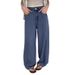 Women's Loose-Fit Tencel Jeans – High Waist Stretch Straight Leg Pants (Breathable & Lightweight, Blue & White Options)_mkmklike.com