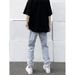 Nordmann American High Street Jeans Black Summer Slim Straight Leg Vintage Hip Hop Super Ripped Beggar Pants For Men_mkmklike.com