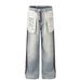 Men's Clothing Neutral High End Washed Blue Pocket Design Men's Loose Jeans_mkmklike.com