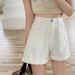 Women's High-Waisted Wide-Leg Denim Shorts Korean Style Summer 2021 Slimming Loose Fit Rolled up Hem Trendy Hot Pants_mkmklike.com