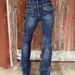 Stretch Embroidered Flared Jeans Mid Rise Denim Trousers With PocketsVCasual Cotton Jeans For Women_mkmklike.com