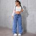 Women's Wide Leg Jeans Loose Slimming Denim American Style Floor Length Washed Effect for Spring Autumn Collection_mkmklike.com