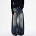 "Unisex Relaxed Straight Leg Wide-Cut Denim Pants - 90s Retro Baggy Jeans With Curved Hem & Streetwear Edge For Men & Women"_mkmklike.com