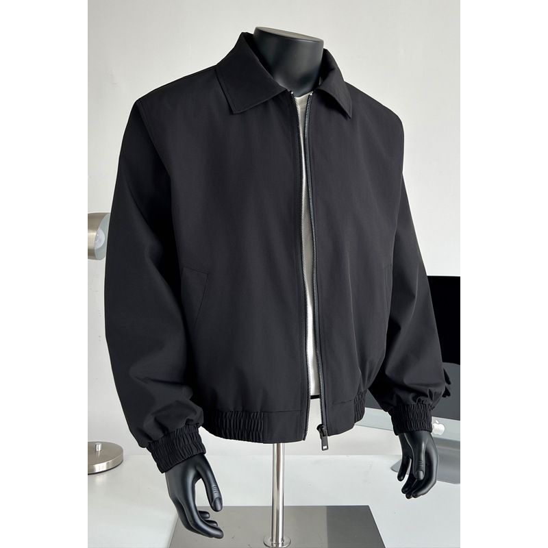 Cleanfit Short Flight Jacket For Men American Retro Spring Trendy Versatile Turn-Down Collar Coat Casual Cool Top_mkmklike.com