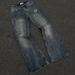 Vintage Washed Denim Flared Pants - Retro High-Waisted Bootcut Jeans For Men & Women, Distressed Detailing, Classic Blue (S-XXXL)_mkmklike.com