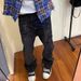 Boys Wear High-end Pants, High-street Trendy Black And Gray Shawl Jeans, Men's Straight-leg Loose Cargo Pants_mkmklike.com