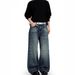 Washed Whiskered Straight Leg Jeans High Street Cleanfit Casual Long Style Unisex Denim_mkmklike.com