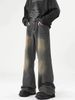 Splicing Jeans Men's 2025 Spring And Autumn New American Fashion Brand Gradient Washed Loose Straight Leg Casual Pants_mkmklike.com