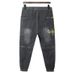 Large Size Men's Clothing, American Foreign Trade Jeans, Men's Trendy Brand Loose Splicing Leggings, Men's Fat Man, Tooling Pants_mkmklike.com