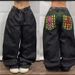 Women's Clothing High Street Personality Pattern Loose Straight Wide Leg Jeans_mkmklike.com