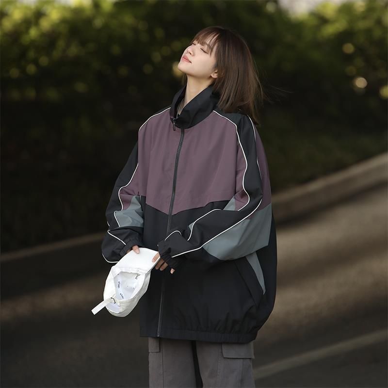 Lunar Apex American Retro Workwear Jacket For Men, Spring New Outdoor Functional Stylish Loose Patchwork Color Block Stand Collar_mkmklike.com