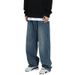 Nordmann Premium Jeans For Men Youth Spring Autumn Loose Straight Casual Long Japanese Retro Washed Distressed Wide-Leg Pants_mkmklike.com
