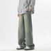 American High Street Washed Denim Jeans For Men, Spring 2025 New Trend Brand Elastic Waist Straight Leg Casual Pants_mkmklike.com