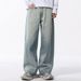 American High Washed Jeans For Men Loose Street Straight Vibe Style Versatile Wide-Leg Long Pants_mkmklike.com