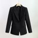 Women's clothing Suit Pants Irregular Lapel Simple Black Red Jacket + Pants_mkmklike.com