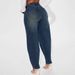 Retro Washed Denim Culottes For Women – Relaxed Harem Pants With Button Detail (S-XXL)_mkmklike.com