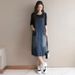Cowboy Strap Skirt Summer New Women's Wear 2025 Korean Edition Loose Casual Medium Length Dress Trend_mkmklike.com