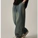 Japanese Retro Washed Vintage Jeans For Women, Ins High Street Trendy Loose Straight Wide-Leg Pants, Casual Long Pants_mkmklike.com