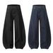 Women's Clothing Retro Inverted Design Scimitar Jeans Trendy Brand Embroidery Thickened Wide Leg Banana Pants For Men And Women_mkmklike.com