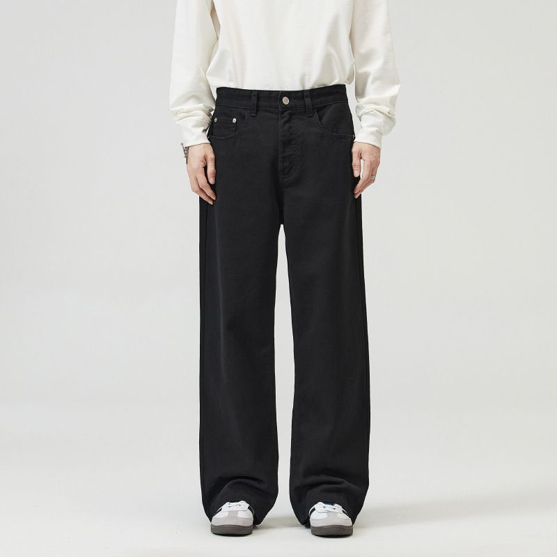 K Jeans Men's Casual Loose Straight Leg Wide Leg Pants_mkmklike.com
